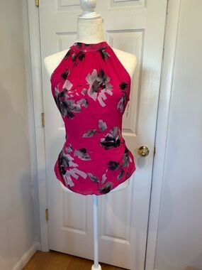 Sioni Hot Pink Floral Halter Camisole